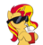 Size: 406x420 | Tagged: safe, artist:carnifex, sunset shimmer, pony, unicorn, g4, drink, female, solo, sunglasses