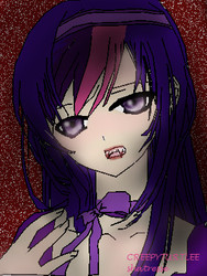 Size: 301x400 | Tagged: safe, artist:creepyturtlee, twilight sparkle, bat pony, human, g4, blood, female, humanized, solo