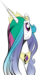 Size: 4584x9000 | Tagged: safe, artist:amorecadenza, artist:andypriceart, princess celestia, alicorn, pony, idw, absurd resolution, c:, cute, cutelestia, face of mercy, female, hair over one eye, head tilt, long mane, mare, simple background, smiling, solo, transparent background, vector