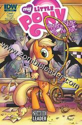 Size: 474x720 | Tagged: safe, artist:agnesgarbowska, idw, applejack, changeling, g4, cover, parody, the walking dead