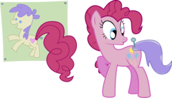 Size: 900x516 | Tagged: safe, artist:cba24, pinkie pie, earth pony, pony, g4, failure, female, mare, pin the tail on the pony, simple background, transparent background