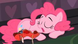 Size: 540x308 | Tagged: safe, artist:produccionandaluz, pinkie pie, dragon, eastern dragon, g4, bad edit, crossover, crossover shipping, mulan, munkie, mushu, shipping, sleeping