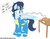 Size: 1024x794 | Tagged: safe, artist:artistbrony, soarin', pegasus, pony, g4, dialogue, goggles, happy, male, open mouth, pie, solo, stallion, table, that pony sure does love pies, wonderbolts uniform