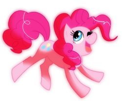 Size: 1184x984 | Tagged: dead source, safe, artist:shufflestripes, pinkie pie, earth pony, pony, g4, cute, diapinkes, female, mare, one eye closed, open mouth, simple background, solo, transparent background