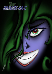 Size: 1748x2480 | Tagged: dead source, safe, artist:nate-c45tl3, mane-iac, human, g4, female, humanized, solo, the joker