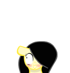 Size: 735x765 | Tagged: safe, artist:ponycakesofsweetness, oc, oc only, oc:happy darling, blushing, derp, grin, hair over one eye, lol, simple background, smiling, solo, transparent background, vector