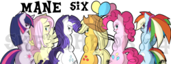 Size: 900x338 | Tagged: safe, artist:xxxsketchbookxxx, applejack, fluttershy, pinkie pie, rainbow dash, rarity, twilight sparkle, earth pony, pegasus, pony, unicorn, semi-anthro, g4, alternate hairstyle, back, bedroom eyes, bipedal, blushing, butt, embarrassed, eye clipping through hair, eyebrows, eyebrows visible through hair, female, frown, glasses, horn, looking at you, looking back, looking back at you, mane six, mane six plots, mare, nerd, plot, ponytail, rainbow dork, scrunchbow dash, shy, smiling, speech bubble