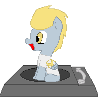 Size: 197x195 | Tagged: safe, artist:mmdfantage, oc, oc only, oc:h8-seed, pegasus, pony, animated, cute, male, musician, ponysona, smiling, solo, spin, spinning, stallion, turntable, turntable pony