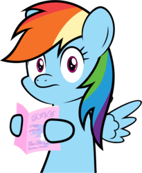 Size: 753x919 | Tagged: safe, artist:zacatron94, rainbow dash, pegasus, pony, g4, female, magazine, mare, simple background, solo, transparent background