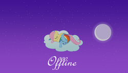 Size: 3677x2100 | Tagged: safe, artist:zacatron94, fluttershy, rainbow dash, pegasus, pony, g4, cloud, female, filly, filly fluttershy, filly rainbow dash, foal, high res, moon, night, offline, sleeping, younger