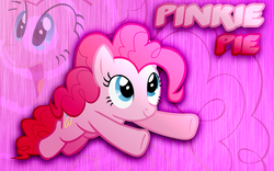 Size: 1680x1050 | Tagged: safe, artist:angrywildmango, pinkie pie, g4, female, happy, jumping, solo, vector, wallpaper