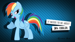 Size: 1920x1080 | Tagged: safe, artist:verygood91, rainbow dash, pegasus, pony, g4, 20% cooler, female, mare, quote, shadow, solo, vector, wallpaper