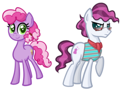 Size: 2376x1728 | Tagged: safe, artist:thecheeseburger, butter pop, the unconditioner, earth pony, pony, g4, power ponies (episode), trade ya!, background pony, duo, female, male, mare, stallion