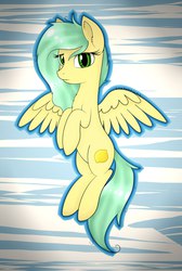 Size: 1376x2048 | Tagged: safe, artist:lace_felora, oc, oc only, pegasus, pony, flying, gradient background, looking at you, solo