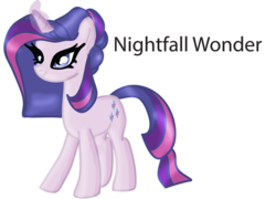 Size: 800x577 | Tagged: artist needed, safe, oc, oc only, oc:nightfall wonder, magical lesbian spawn, offspring, parent:rarity, parent:twilight sparkle, parents:rarilight, solo