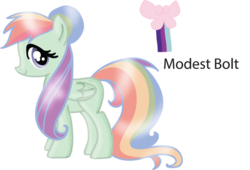 Size: 851x577 | Tagged: safe, artist:sir voidgod lovefairy, oc, oc only, oc:modest bolt, cutie mark, magical lesbian spawn, offspring, parent:fluttershy, parent:rainbow dash, parents:flutterdash, solo