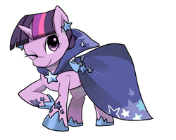 Size: 1000x800 | Tagged: safe, artist:aoringo, twilight sparkle, pony, unicorn, g4, the best night ever, clothes, dress, female, gala dress, pixiv, solo, unicorn twilight, wink