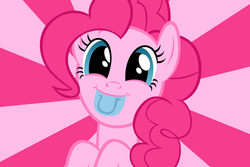 Size: 1050x700 | Tagged: safe, artist:navitaserussirus, pinkie pie, g4, female, happy, hoofprint, solo