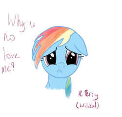 Size: 914x875 | Tagged: safe, anonymous artist, rainbow dash, g4, female, floppy ears, sad, solo