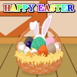Size: 800x800 | Tagged: safe, artist:aha-mccoy, basket, bunny ears, easter, easter basket, easter egg, egg, holiday, no pony