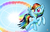 Size: 1275x825 | Tagged: safe, artist:razia, rainbow dash, g4, female, flying, solo, sonic rainboom