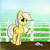 Size: 1280x1271 | Tagged: safe, artist:mcsadat, applejack, g4, female, fence, hatless, missing accessory, solo