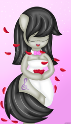 Size: 2300x4000 | Tagged: safe, artist:jcace, octavia melody, earth pony, anthro, g4, breasts, busty octavia melody, cleavage, female, rose petals, solo