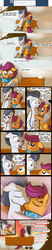 Size: 1280x6198 | Tagged: safe, artist:cosmonaut, rumble, scootaloo, lets ask rumble, g4, ask, belly, belly button, bench, blushing, clothes, comic, cute, date, dialogue, female, first kiss, grammar error, hug, kiss on the lips, kissing, male, park, scarf, ship:rumbloo, shipping, sitting, snow, speech bubble, straight, tree, tumblr, unshorn fetlocks, winghug, winter
