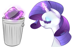 Size: 1280x851 | Tagged: safe, artist:thewibbler, rarity, g4, fedora shaming, female, hat, mouthpiece, solo, trilby