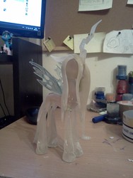 Size: 1536x2048 | Tagged: safe, artist:groovebird, queen chrysalis, g4, craft, irl, photo, sculpture, solo, wip