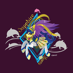 Size: 1000x1000 | Tagged: safe, artist:cenit-v, sapphire shores, dolphin, pony, for whom the sweetie belle toils, g4, clothes, costume, female, solo, welovefine