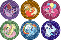 Size: 1055x687 | Tagged: safe, artist:theunununium, applejack, fluttershy, pinkie pie, rainbow dash, rarity, twilight sparkle, butterfly, earth pony, pegasus, pony, unicorn, g4, apple, balloon, book, cloud, cute, gem, grin, mane six, on back, reading, smiling, unicorn twilight, wink