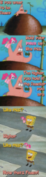 Size: 800x3024 | Tagged: safe, edit, pinkie pie, g4, comic, male, patrick star, pun, spongebob squarepants, tea at the treedome