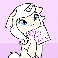 Size: 950x950 | Tagged: safe, artist:ivorylace, artist:katiespalace, oc, oc only, oc:ivory lace, pony, unicorn, ask ivory lace, :3, animated, ask, cute, eye shimmer, floppy ears, heart, looking up, mouth hold, smiling, solo, tail wag, tumblr