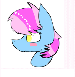 Size: 409x424 | Tagged: safe, artist:insaninek9, oc, oc only, blushing, ponysona, profile, solo