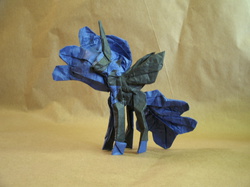 Size: 3456x2584 | Tagged: safe, artist:cyberglass, nightmare moon, g4, craft, high res, irl, origami, papercraft, photo, solo