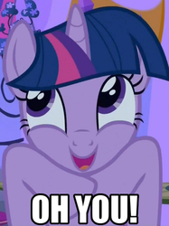 Size: 373x500 | Tagged: safe, screencap, twilight sparkle, a canterlot wedding, g4, female, image macro, oh you, solo