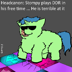 Size: 720x720 | Tagged: safe, artist:fillialcacophony, fluffy pony, animated, dance dance revolution, rhythm game, solo, stompy