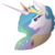 Size: 9438x9461 | Tagged: safe, artist:gray-gold, artist:probablyfakeblonde, princess celestia, alicorn, pony, g4, absurd resolution, bedroom eyes, bust, colored, crown, female, grin, horn, jewelry, mare, peytral, portrait, profile, regalia, simple background, smiling, solo, transparent background, vector