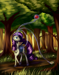 Size: 3300x4200 | Tagged: safe, artist:grennadder, rarity, g4, apple, female, magic, solo, tree