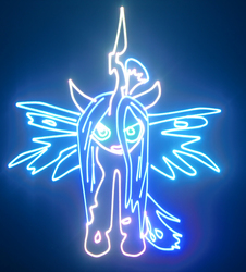 Size: 2600x2880 | Tagged: dead source, safe, artist:laserpon3, queen chrysalis, changeling, changeling queen, g4, customized toy, female, high res, irl, is it still traditional art if you use a laser, laser, photo, solo