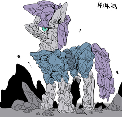 Size: 941x905 | Tagged: safe, artist:nekubi, maud pie, golem, g4, female, rock pony, solo