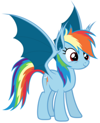Size: 4900x6000 | Tagged: safe, artist:magister39, rainbow dash, bat pony, pony, g4, absurd resolution, bat ponified, female, race swap, rainbowbat, simple background, smiling, solo, spread wings, transparent background, vector