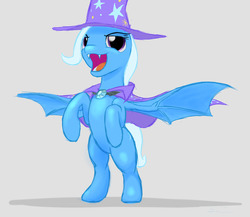 Size: 1280x1113 | Tagged: safe, artist:stillwaterspony, trixie, bat pony, pony, g4, fangs, female, race swap, solo