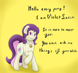 Size: 3431x3211 | Tagged: safe, artist:magic-violet, oc, oc only, oc:violet satin, crystal pony, pony, amulet, high res, solo, tumblr