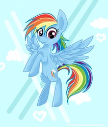 Size: 477x562 | Tagged: safe, artist:g15do33, rainbow dash, g4, female, flying, looking at you, solo