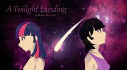 Size: 3240x1779 | Tagged: safe, artist:cadance-and-cascade, twilight sparkle, human, g4, a twilight landing, fanfic art, fanfic cover, humanized, jo, josephine faux, madverse