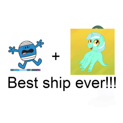 Size: 1000x1000 | Tagged: safe, lyra heartstrings, g4, best ship ever, fail, hand, meme, mr. bump, mr. men, shipping, text, the mr. men show