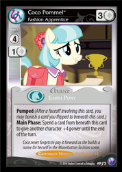 Size: 735x1035 | Tagged: safe, enterplay, coco pommel, canterlot nights, g4, my little pony collectible card game, ccg, female, solo