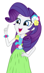 Size: 2450x4075 | Tagged: safe, artist:mohawgo, rarity, equestria girls, g4, my little pony equestria girls: rainbow rocks, clothes, female, grass skirt, hula, hularity, lei, simple background, skirt, solo, transparent background, vector